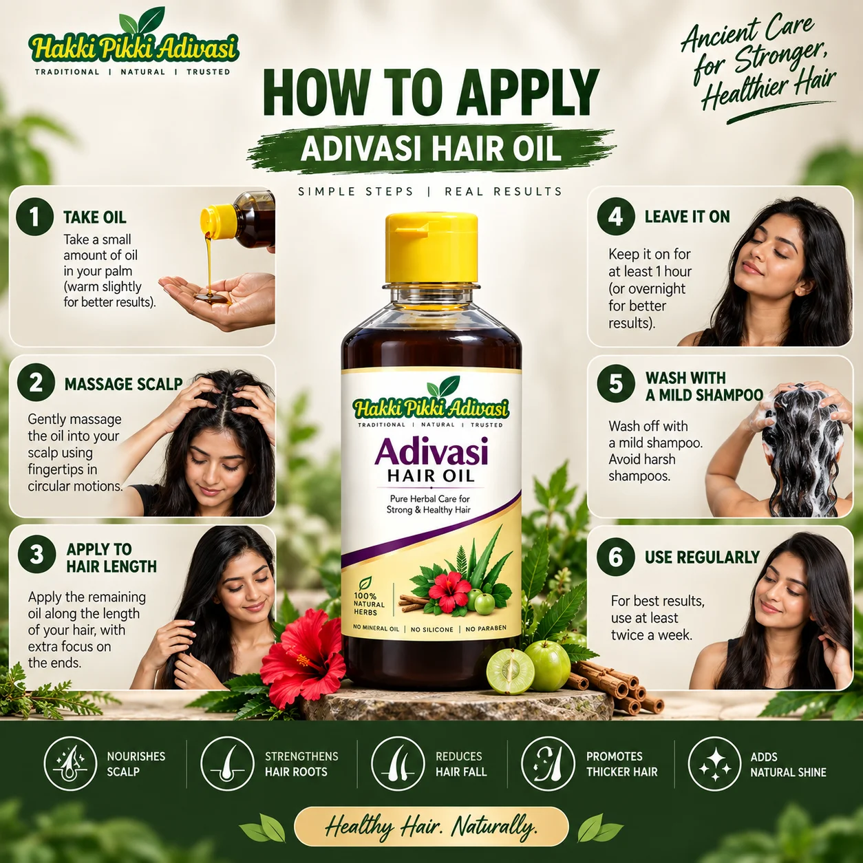 how to apply adivasi hair oil